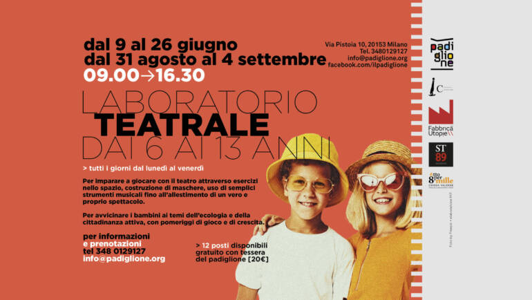 Laboratorio teatrale gratuito dai 6 ai 13 anni