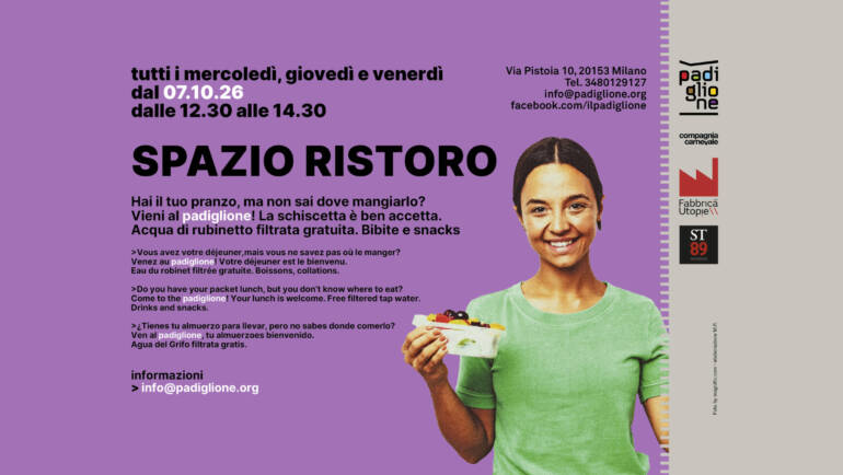 Spazio ristoro al padiglione